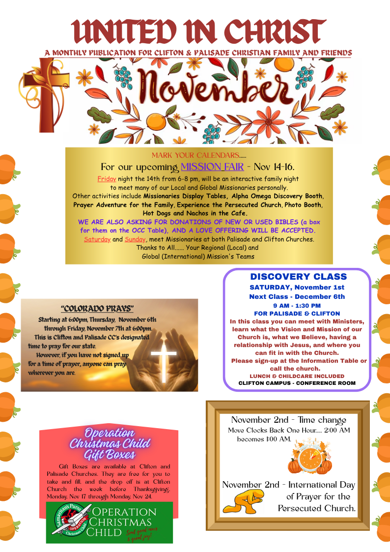 UNITED IN CHRIST November newsletter