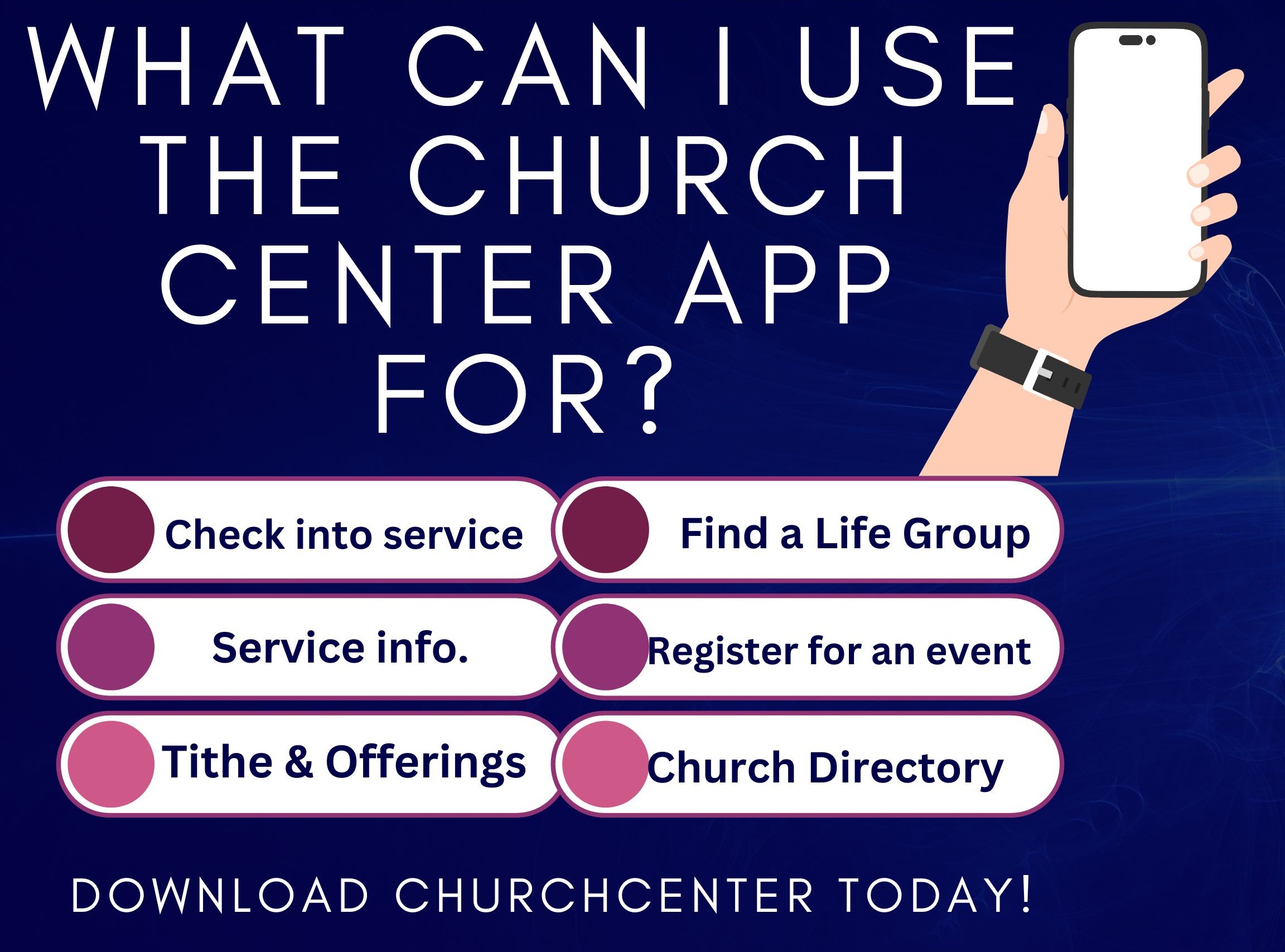 What can I use the church app for image